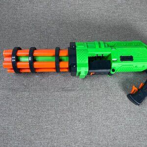 Adventure Force S-2 Motorized Gatling Belt Dart Blaster Toy Gun Green Orange